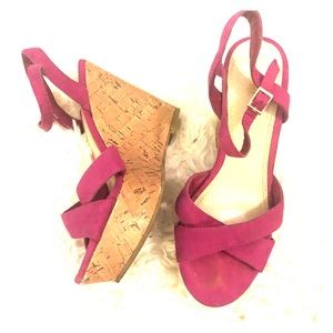 Fuchsia wedge sandal